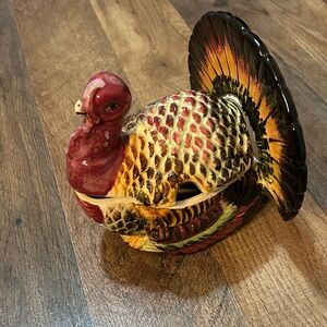 Vibrant Tilso Made in Japan Ceramic Turkey Handpainted 1960s